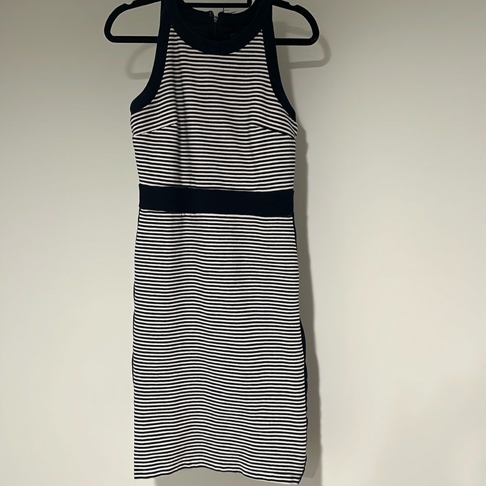 Ann Taylor size 0 Navy blue and white striped dress